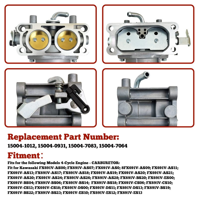 NewJ's Carburetor 15004-1012 Fit for Kawasaki FX691V Engines Fit for Kawasaki 15004-0931 15004-7083 - Image 4